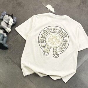 Chrome Hearts Full Diamond Round Neck Short Sleeve T-shirt Size M